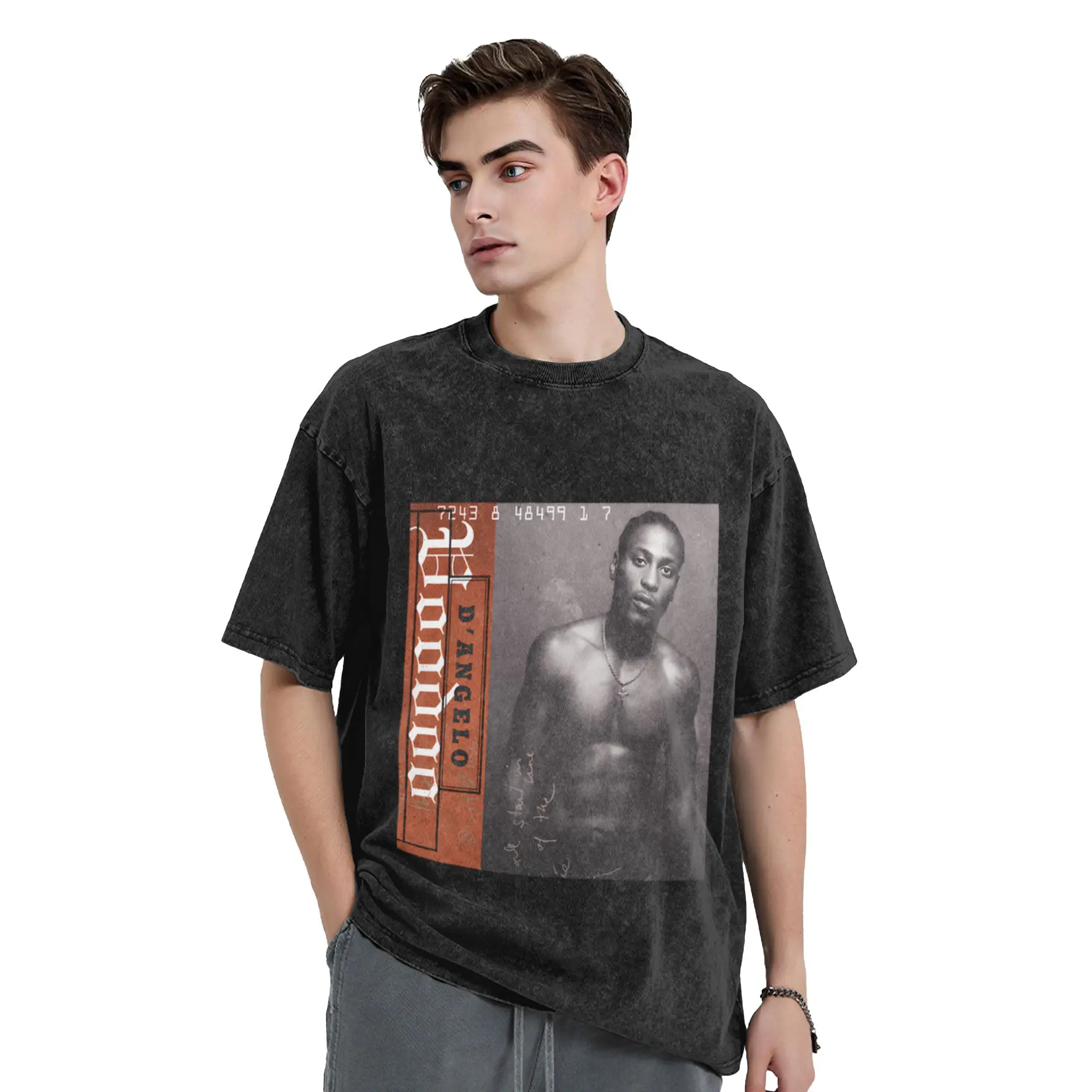 D Angelo 90S Unique Stylish A Washed T Shirt Men's Women's Oversized Cotton Tees Tops