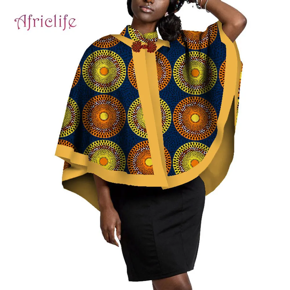 

Ankara Shawl Wraps Short Coat for Women African Cover Up Tops Ladies Shawl Cardigan Handmade Stand Neck Women Clothes Wyb405