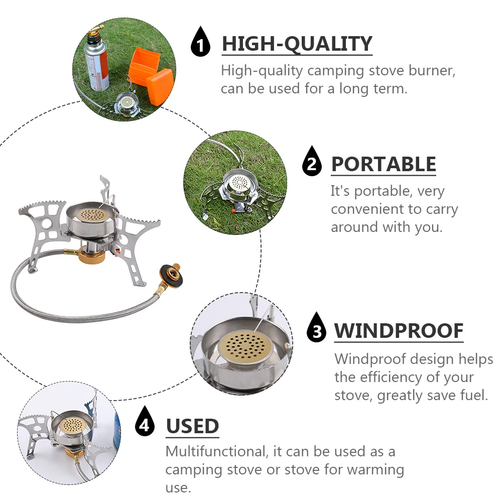 

High Quality Windproof Camping Stove Burner Rust Proof Long Term Use Outdoor Burner Compact and Lightweight Stove