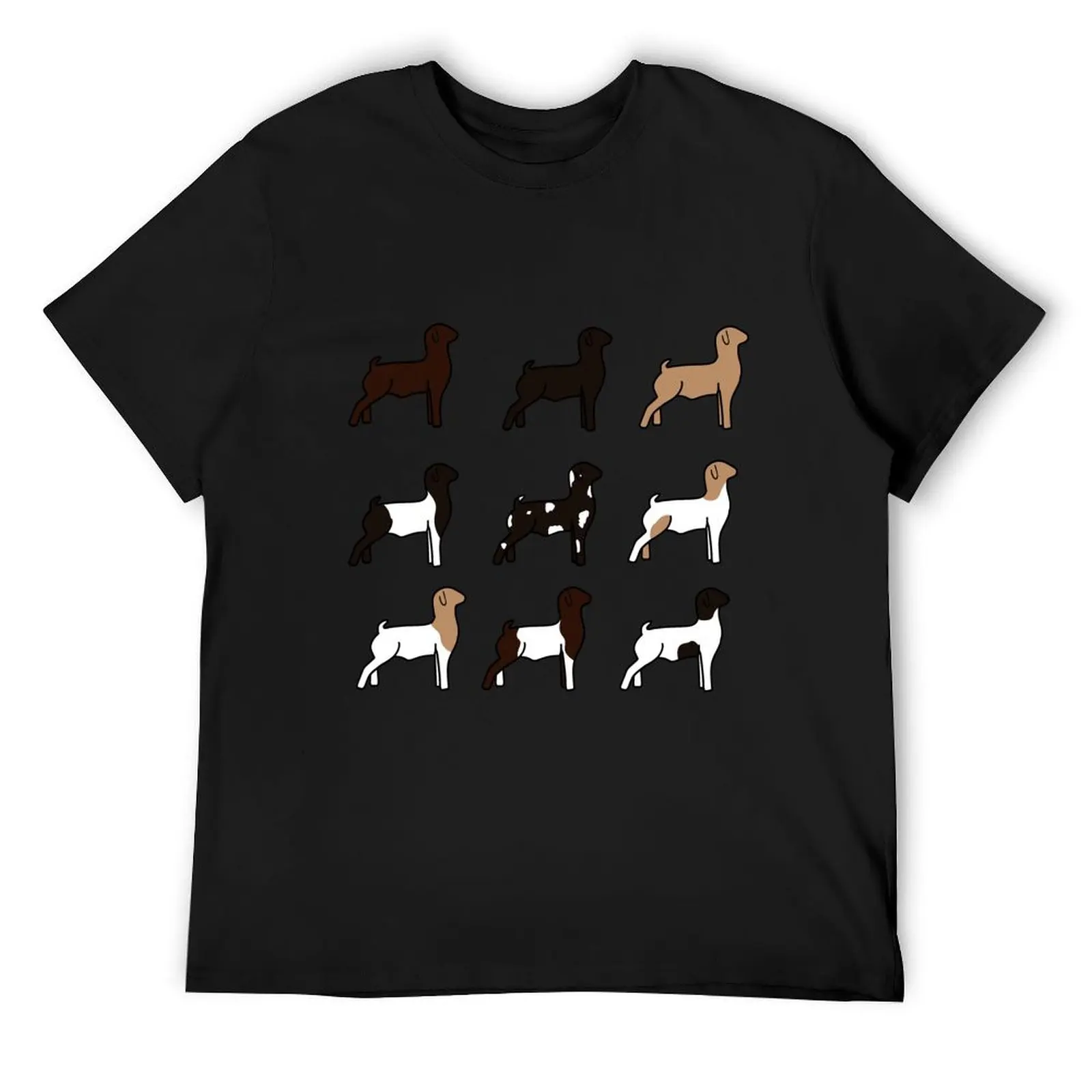 

Boer Goats Pattern of 9 T-Shirt Aesthetic clothing essential t shirt quick drying men tshirt