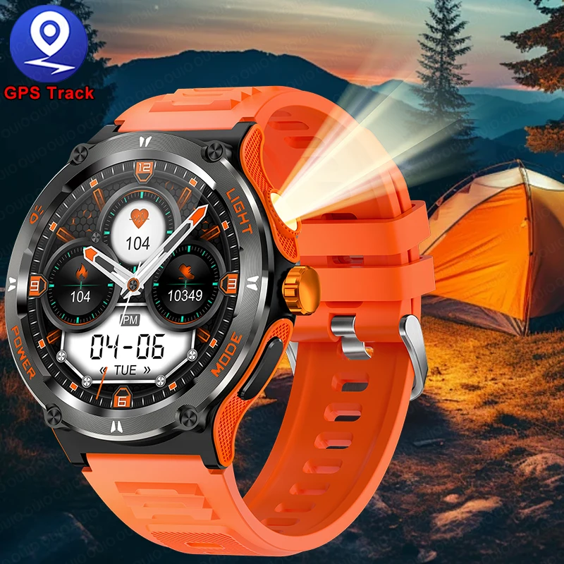 

New Rugged Military GPS Tracking Smart Watch Men Bluetooth Calling 500Mah 3ATM Waterproof Outdoor smartwatch for Huawei Xiaomi