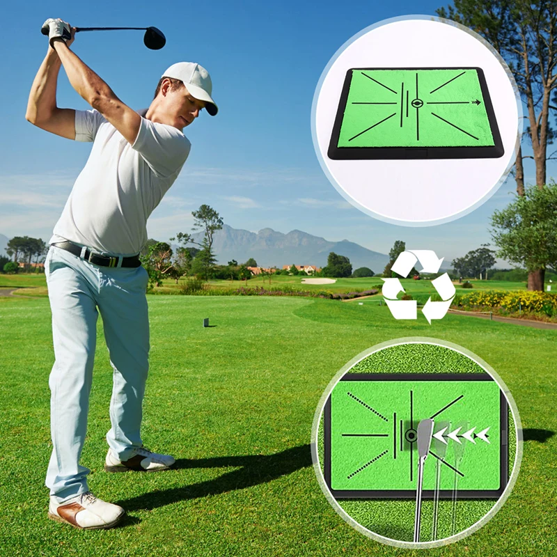 

Golf Hitting Mat, Golf Practice Mat for Swing Path Feedback, Golf Training Mat for Driving Chipping Training-ABWY