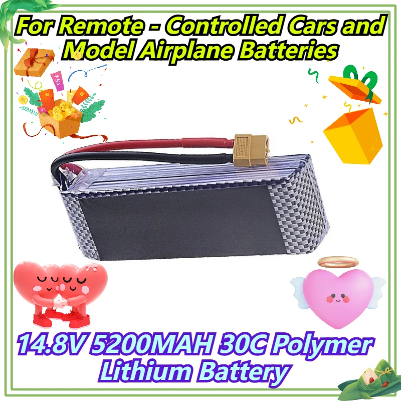

14.8V 5200MAH 30C Polymer Lithium Battery For Remote - Controlled Cars and Model Airplane Batteries