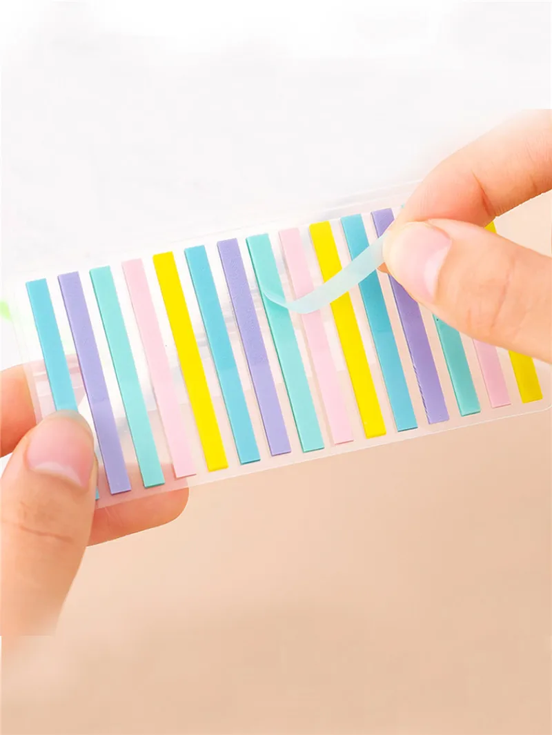 300 Stück Lesehilfe-Highlight-Aufkleber, transparent, fluoreszierend, Index-Tabs, Flaggen, Schreibwaren, Schule, Bürobedarf – Detail 7