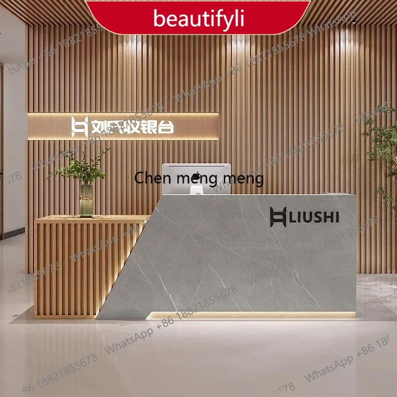 01A Design Console Store Reception Desk Simple Cabinet Cashier Table Standing Reception Desk Aesthetic Mostrador Salon Furniture