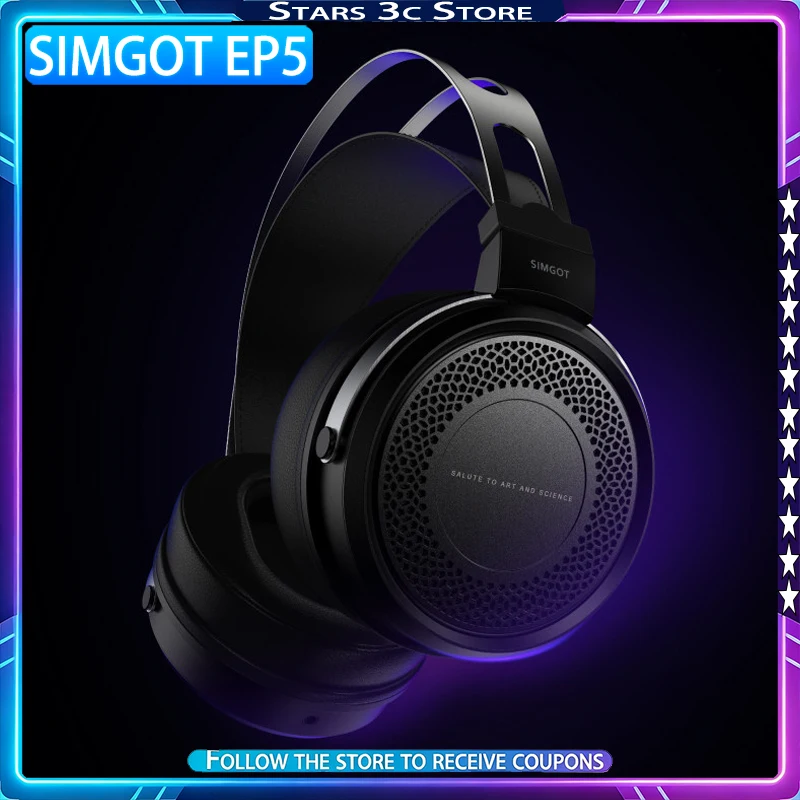 SIMGOT EP5 HIFI Headphones High Resolution Closed Form Lightweight Interchangeable Cables Low Latency Gaming Earphones Game Gift