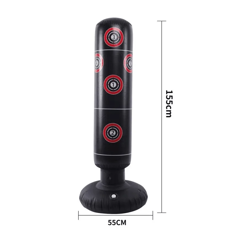 1.2M/1.55M sacco da boxe gonfiabile bambini bicchiere per adulti sacco di sabbia in piedi allenamento Fitness sacco da boxe PVC addensare pilastro da boxe