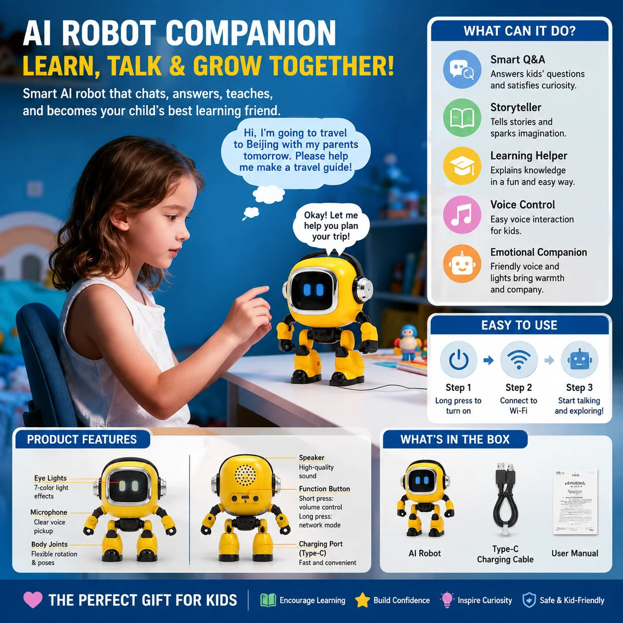 aiインタラクティブ音声制御ロボット-スマートコンパニオン-ストーリーテリング・q-a学習機能搭載-ファミリーパートナー-おすすめ製品