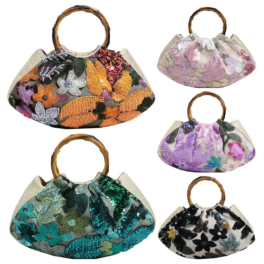 

Вечерняя сумочка с цветочной вышивкой и блестками для женщин и девочек, металлическая сумка с верхней ручкой, плиссированные кошельки-клатчи для свадебной вечеринки, путешествий
