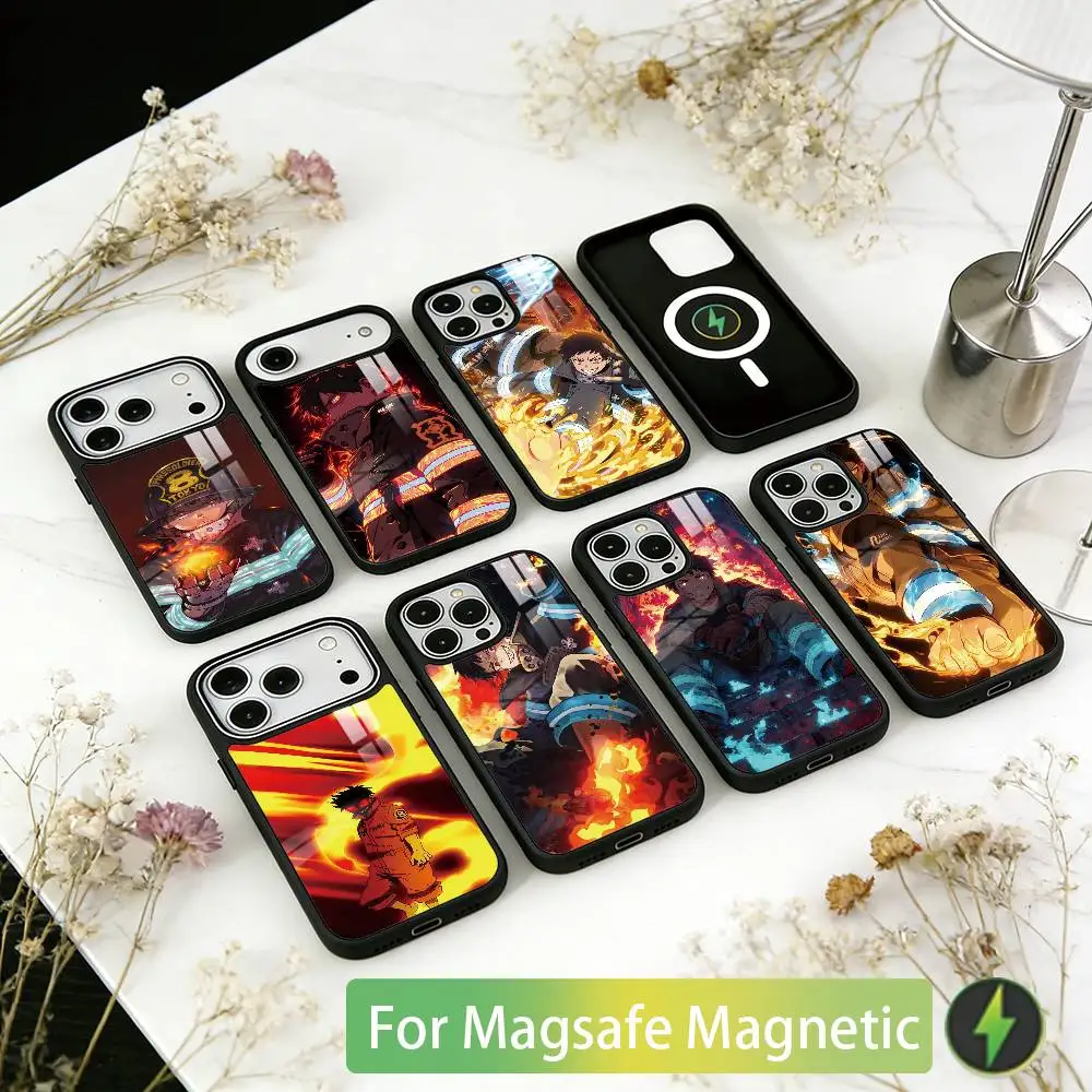 

Fire Force Shinra Kusakabe Phone Case For iPhone17,16,15,14,13,12,11 Plus,Pro Magnetic with Magsafe Wireless Charging