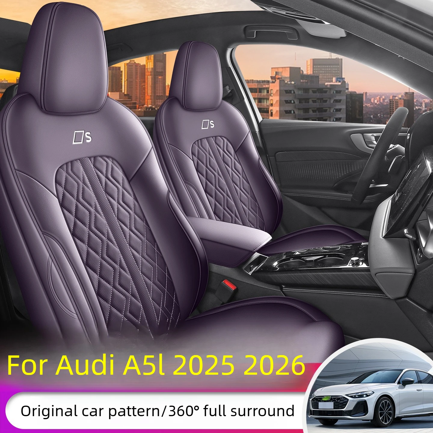 

Custom Fit Car Accessories Seat Covers Full Set Artificial Leather For Audi A5L 2025 2026 Front and Back Row Accessories