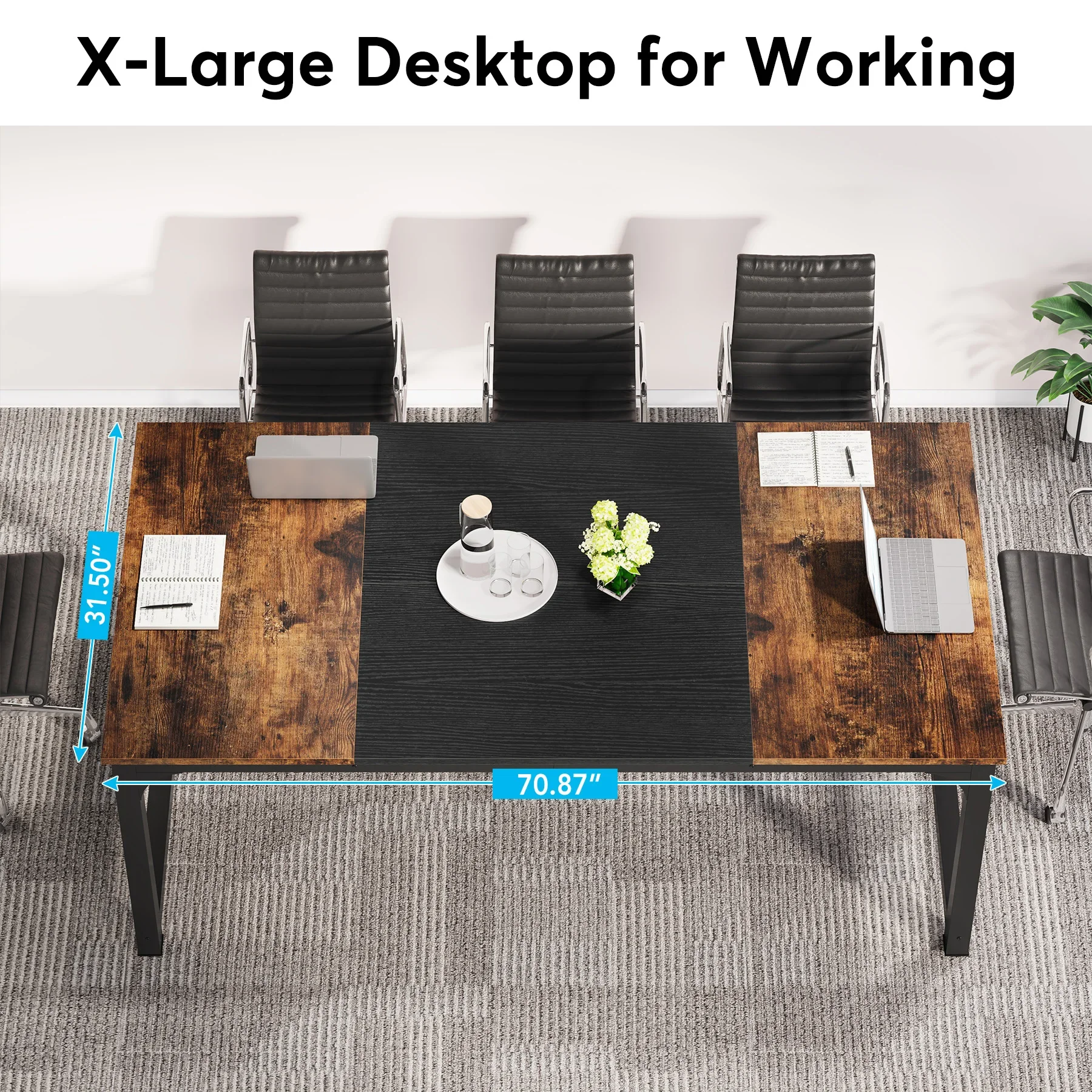 Muji Style Wood Metal Workstation Table Frame View