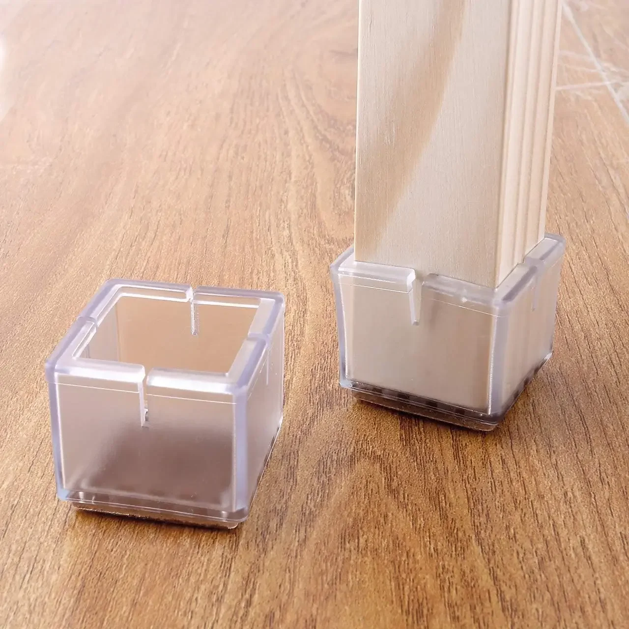 4/20pcs Transparent Chair Leg Caps Furniture Table Prevent Scratches Non-slip Noiseless Pads Wood Floor Protector Plugs Covers