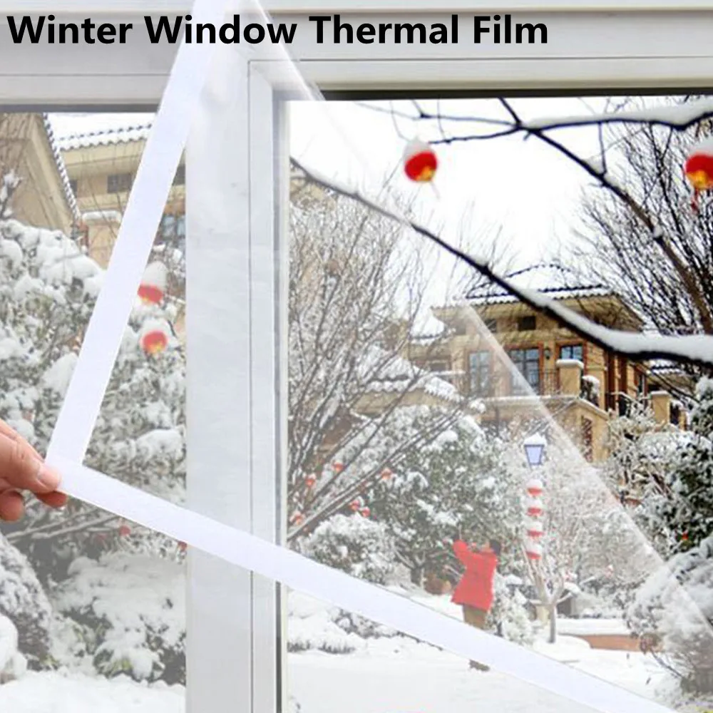 Winter Window Thermal Film Window Insulation Film Winter Indoor Windproof Warm Self-Adhesive Clear Soft Glass Shrink Heat Film