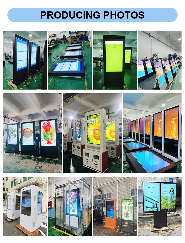 65 Inch Outdoor Free Standing Large LCD Advertising Display Digital Signage Screen for Bus Stop view 5