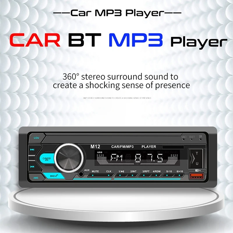 

1Din Car Radio Stereo FM Aux Input Receiver SD TF USB 12V In-Dash 60Wx4 MP3 Autoradio Multimedia Player Stereo Player