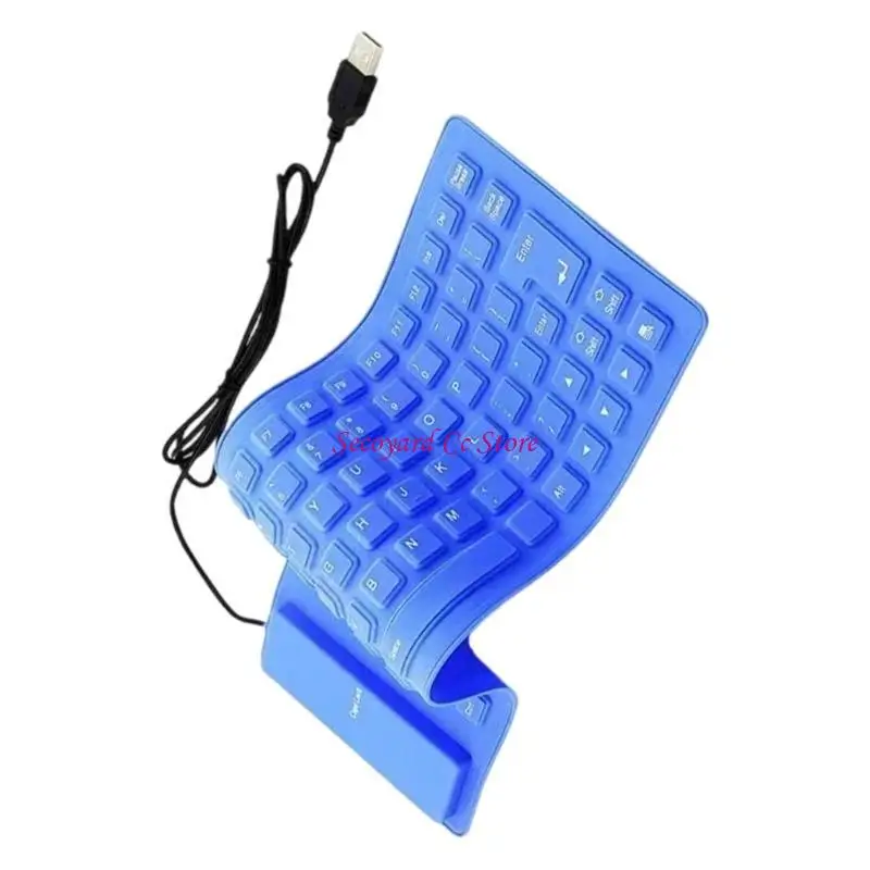 N3UC Portable Silicone Keyboards 85Keys Quiet Typing USB Wireds Keyboards for Computers