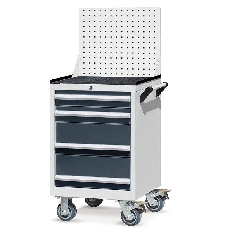 

Rockben High Quality Heavy 4 Drawers High Load Capacity Tool Box Trolley Workshop with Hanging Board