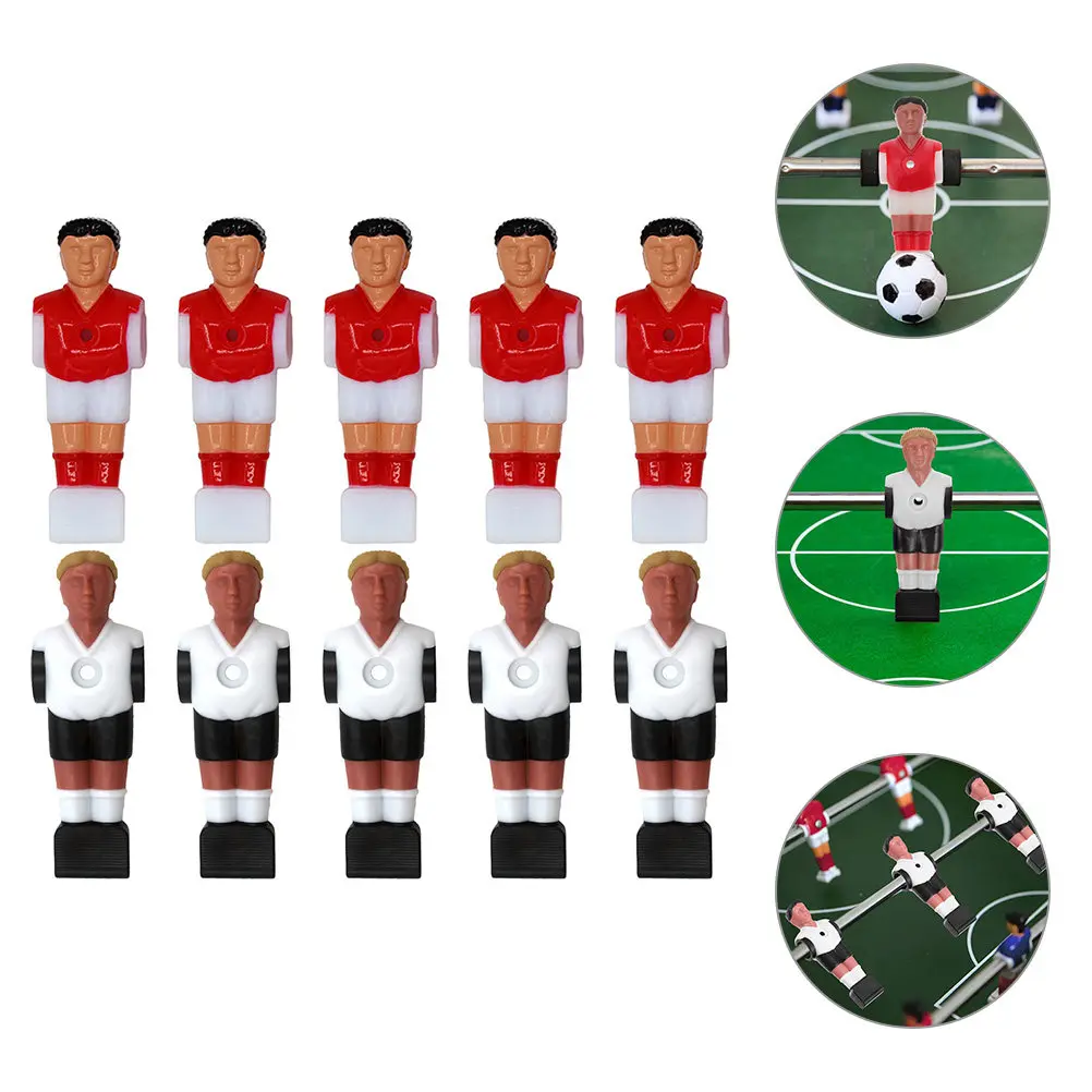 

10Pcs Foosball Figures Plastic Table Soccer Players Replacement Set Wear Resistant Smooth Surface Easy Install Clear Color