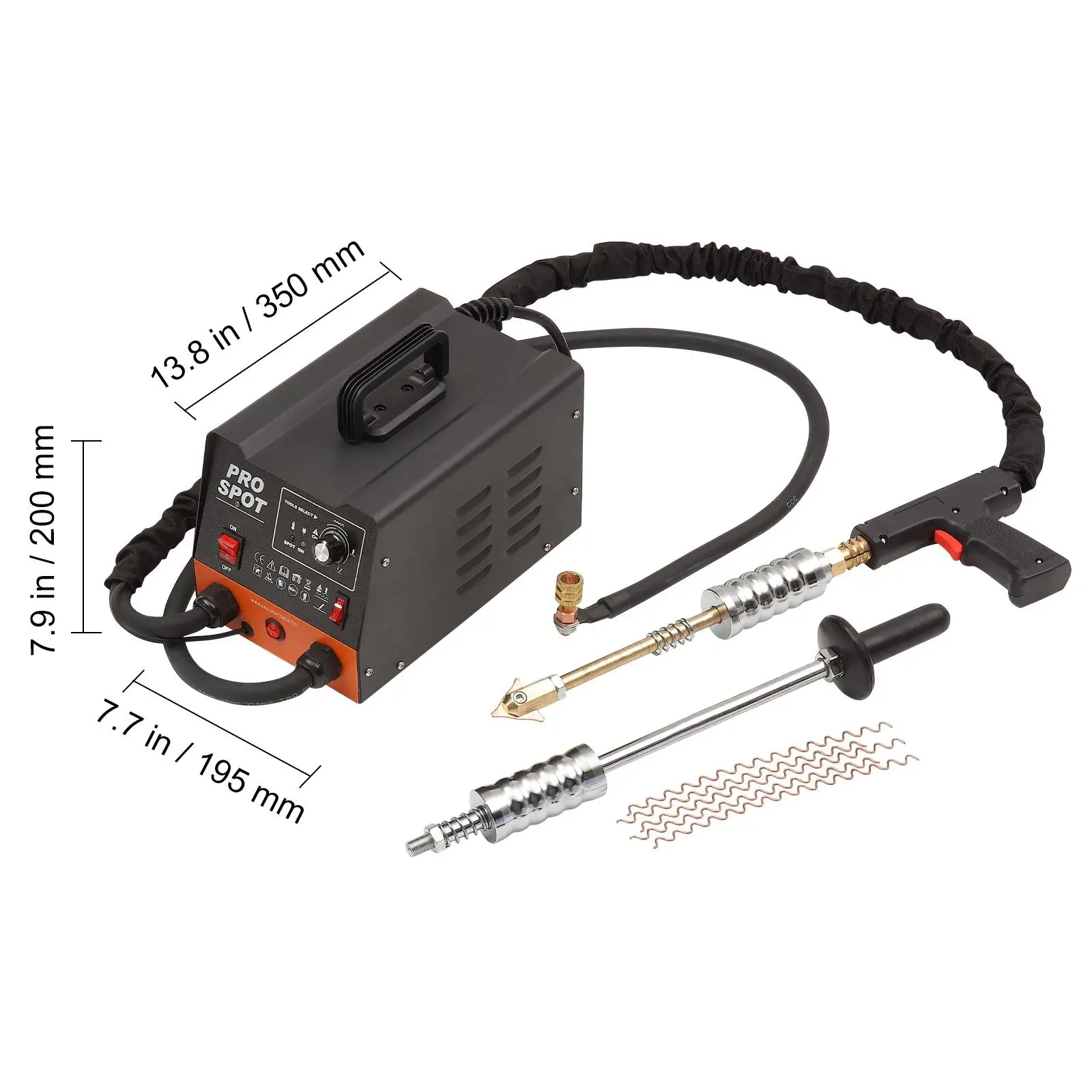 Stud Welder Dent Repair Kit, 3KW Spot Welder Dent Puller with 6 Welding Modes, Auto Body Spot Welding Dent Puller Machine & 16 Types of Welding Accessories for car , Truck, Motorcycle Dent Repair