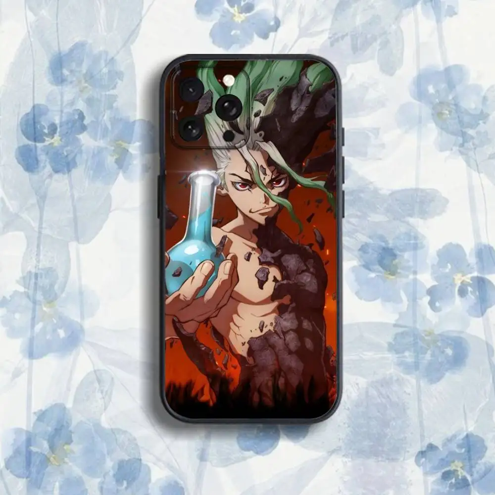 Funda de teléfono Dr S-Stone para iPhone 17,16,15,14,13,12,Pro,Max,Plus,E,SE4,Air,Mini caja suave negra