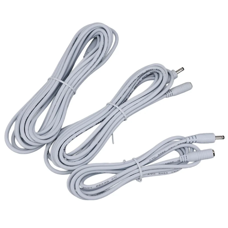 White 5V DC Power Extension Cable DC 3.5*1.35mm Female To Male Plug Power Pord 1.5m/3m/5m 22AWG E