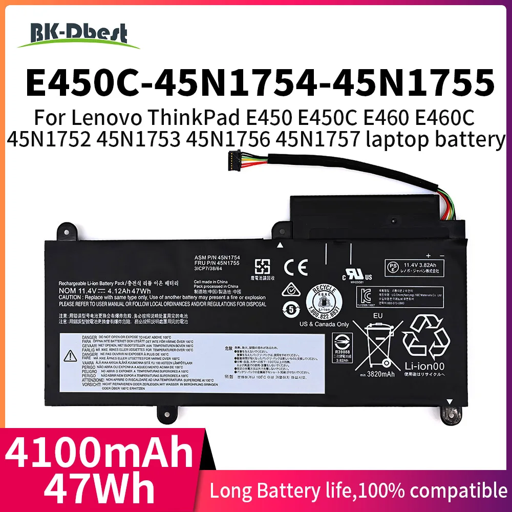 

BK-Dbest 45N1754 Laptop Battery 45N1755 For Lenovo ThinkPad E450 E455 E450C E460 E460C E465 Series 45N1756 45N175