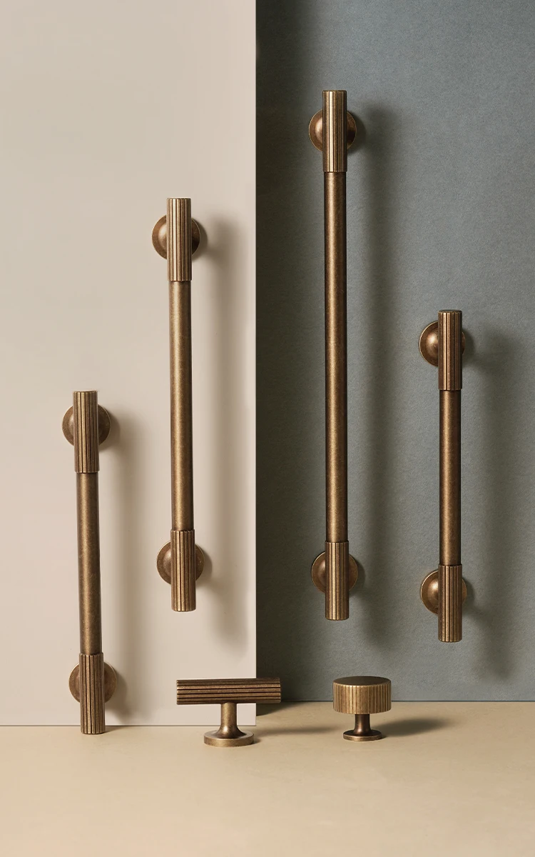 Dooroom Messing-Möbelgriff, Retro-Streifenknopf für Schrank, Kleiderschrank, Schminktisch, Schuhschrank, Schublade, Kommode, Großhandel verfügbar – Detail 5