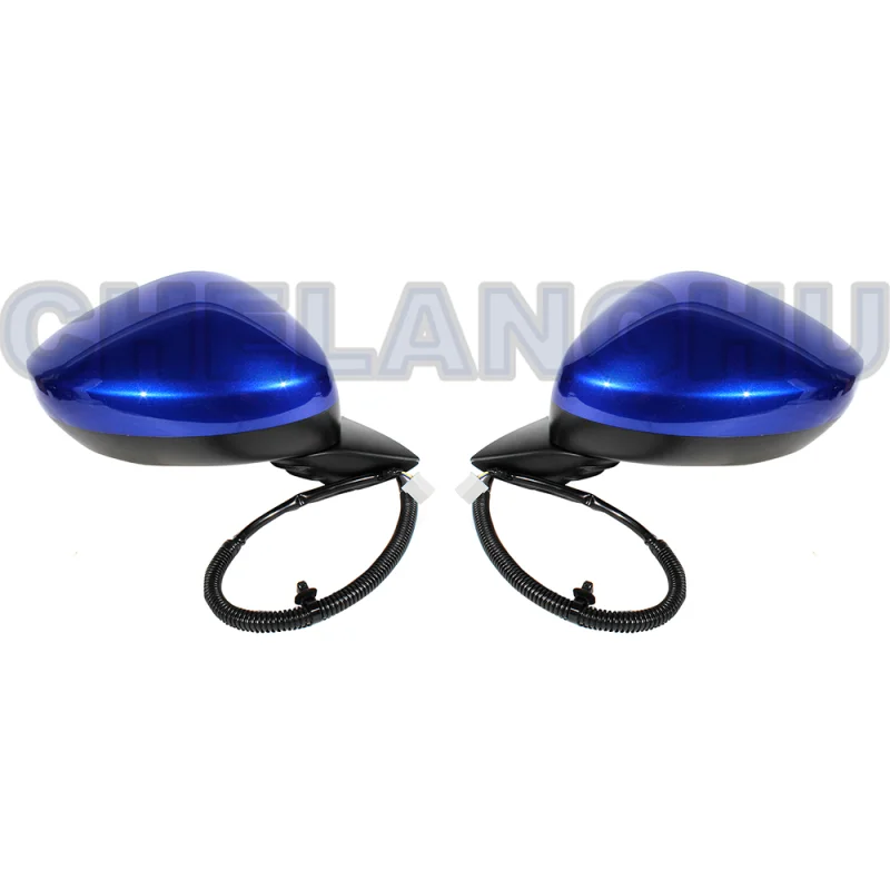 Mirror Assembly For Honda Civic 2022 2023 US version Pair L+R 7 Pins Blue Painted Heated Power Adjust Blind Spot Turn Light