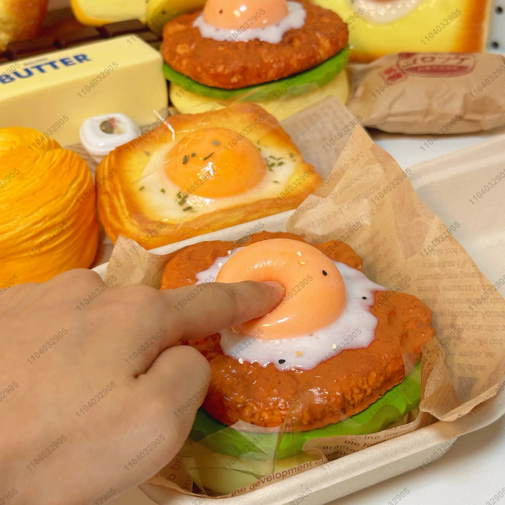 Big Burger Squishy Slow Rising Beef Hamburger Bread Squeeze Toy - Stress Release Hand Relax Toy Layered Slow Rebound view 3