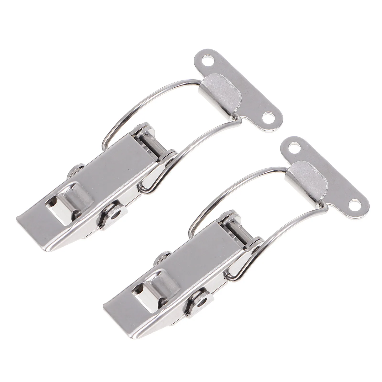 

2Pcs Self Locking Stainless Steel Hasp Durable Case Lock Buckle Accessory Cabinet Box Toggle Latch Simple Install