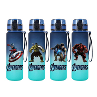 650ML Marvel Spider-Man Character Pattern Decoration Water Cup Large Capacity Sports Portable Plastic Water Bottle for Boy