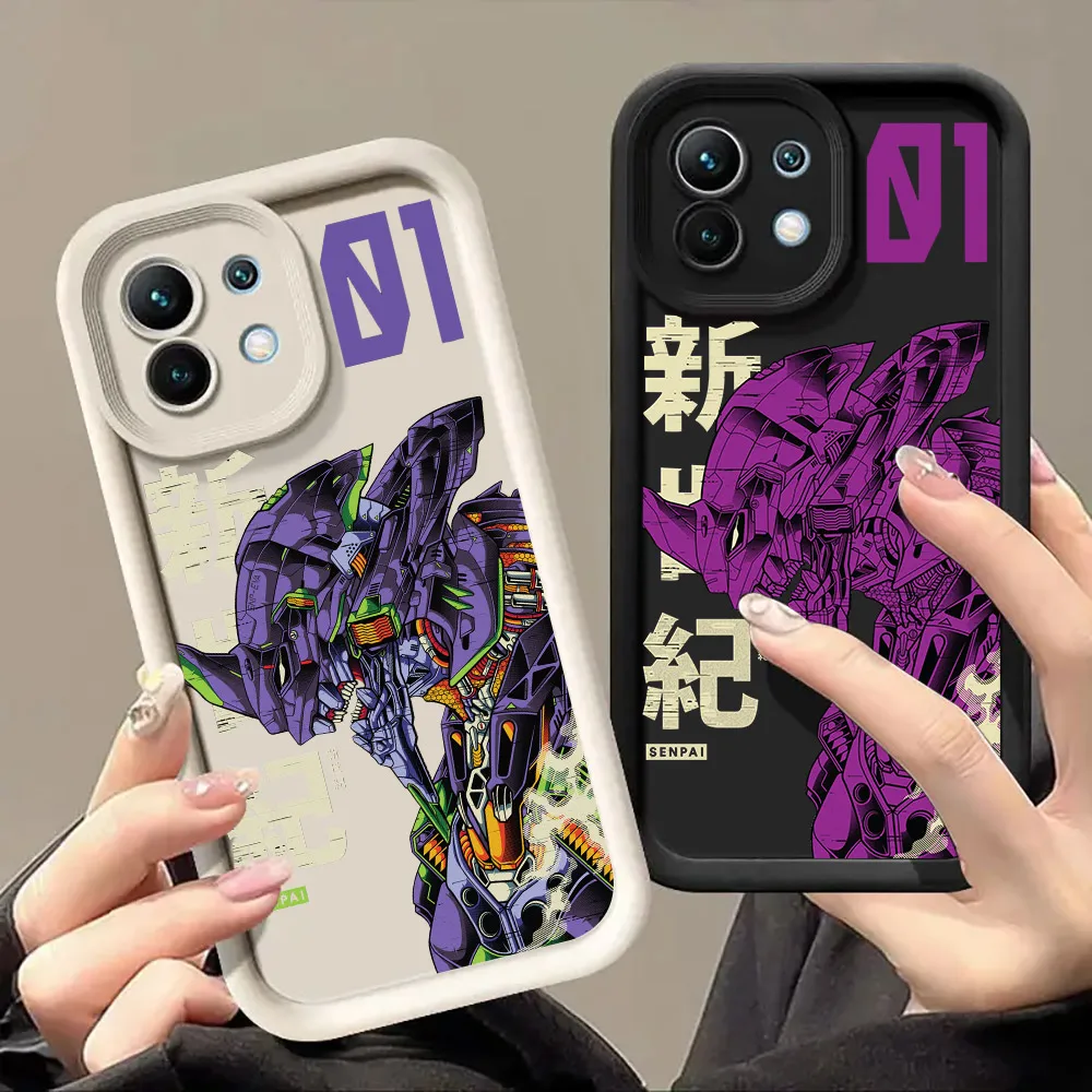 Japanese Mecha N-Neon-EVA 01 Anime Genesis Phone Cases For Xiaomi 14T 14 13T Pro 12 13 11 Lite POCO F5 X3 X5 X6 M5s M6 Pro Cover