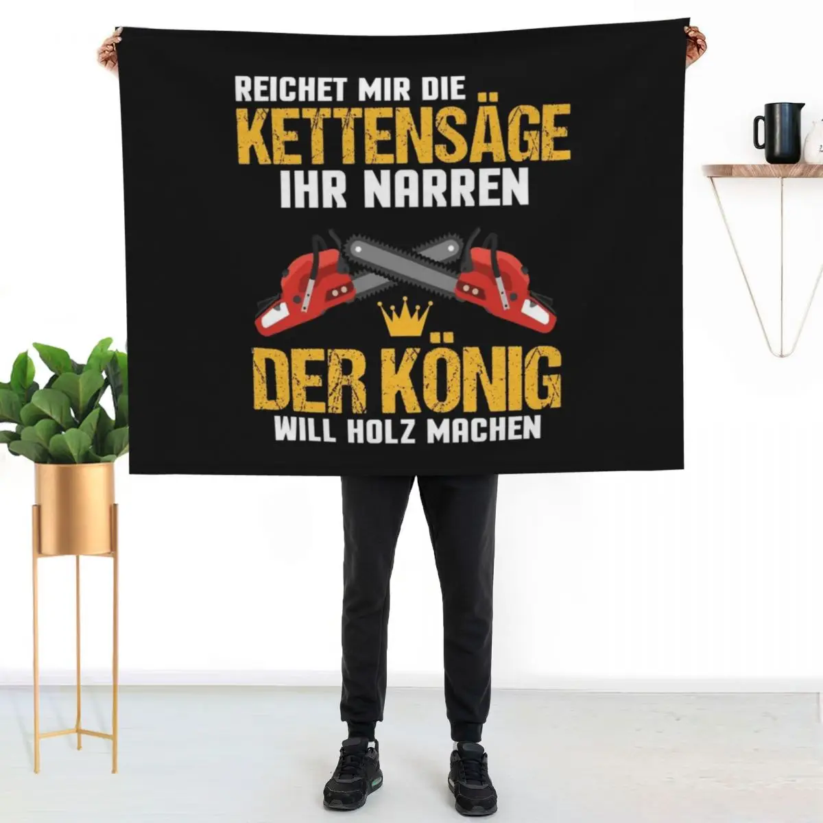 

Hand me the chainsaw wood forest saw gift Throw Blanket Modern Design Soft Blanket for Home Decor