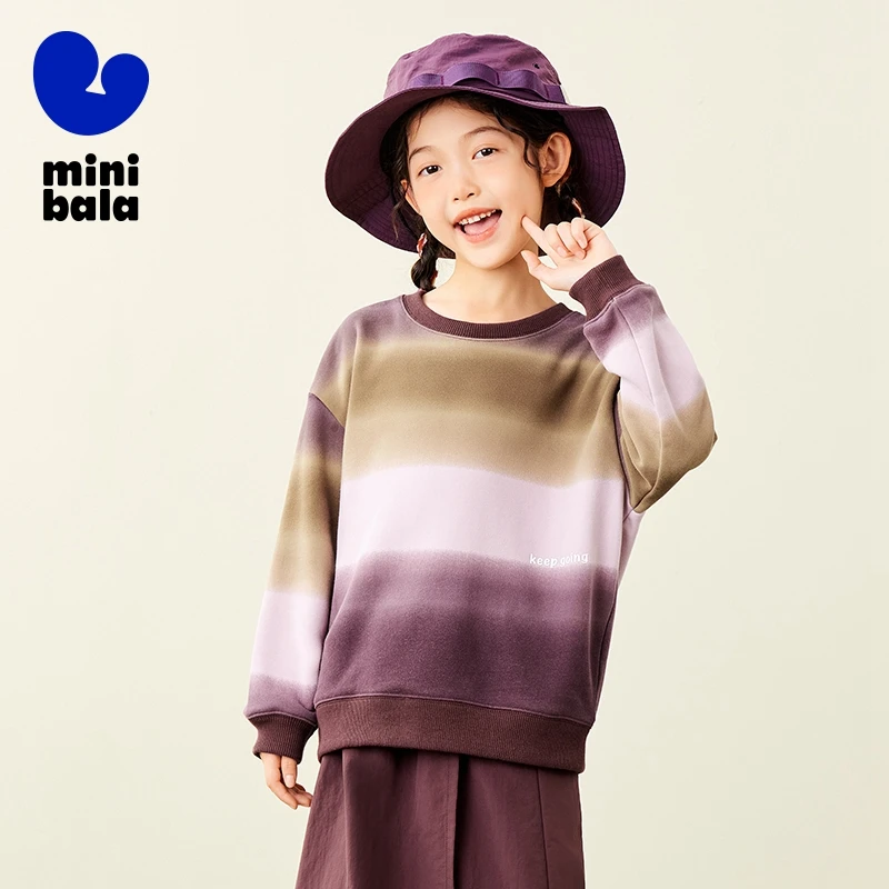 Mini Bala Long Sleeve Sweatshirt Kids 2024 New Autumn Long Sleeve Pullover Autumn Parent-Child Wear for Boys and Girls