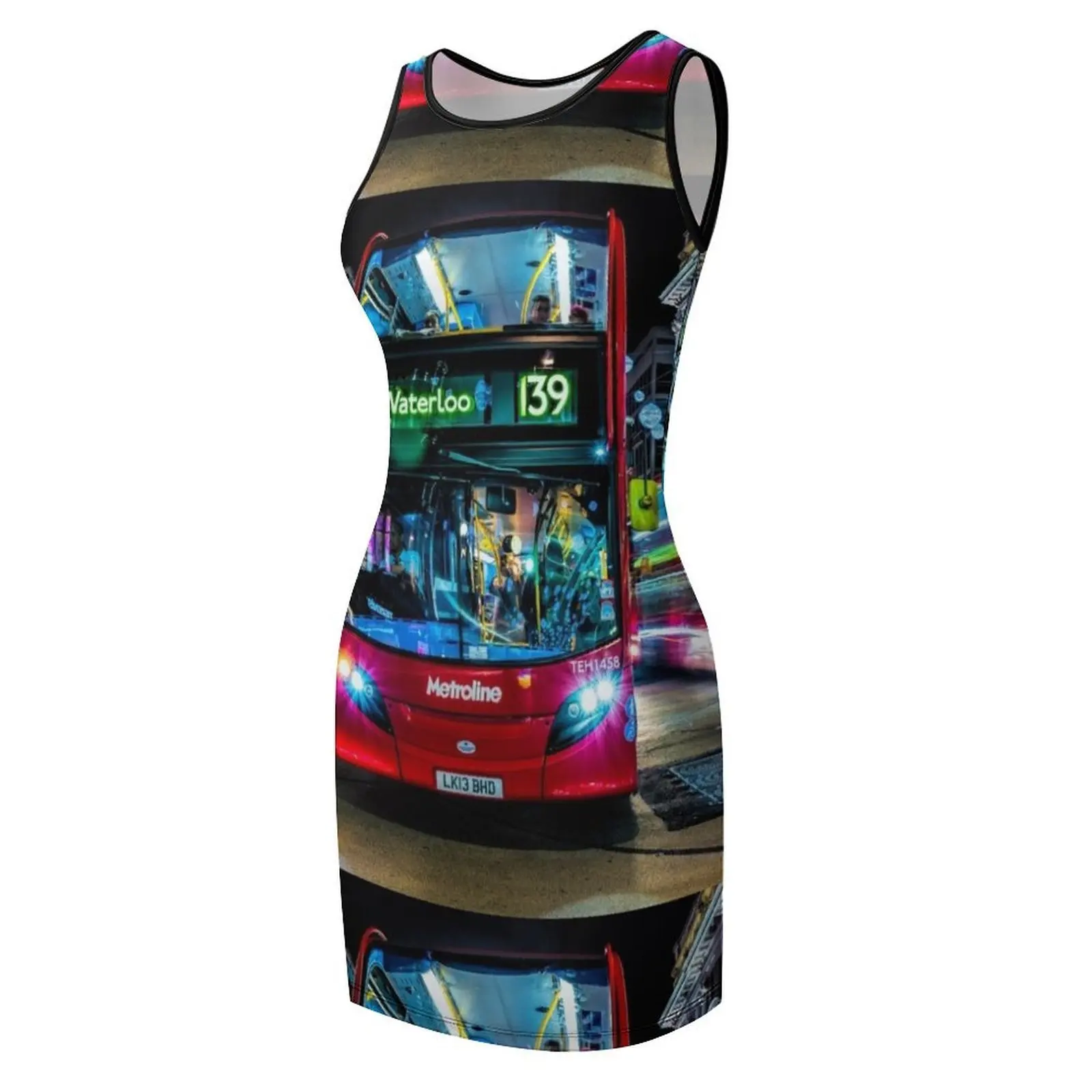 London Red Bus no 139 Sleeveless Sundress women's dresses luxury dress women summer 2025