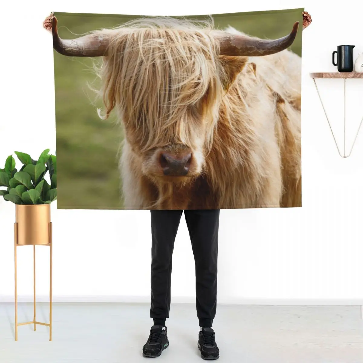 Scottish Highland Cow Throw Blanket Bed Fashionable Thermal Sofa Quilt christmas decoration Custom Blankets
