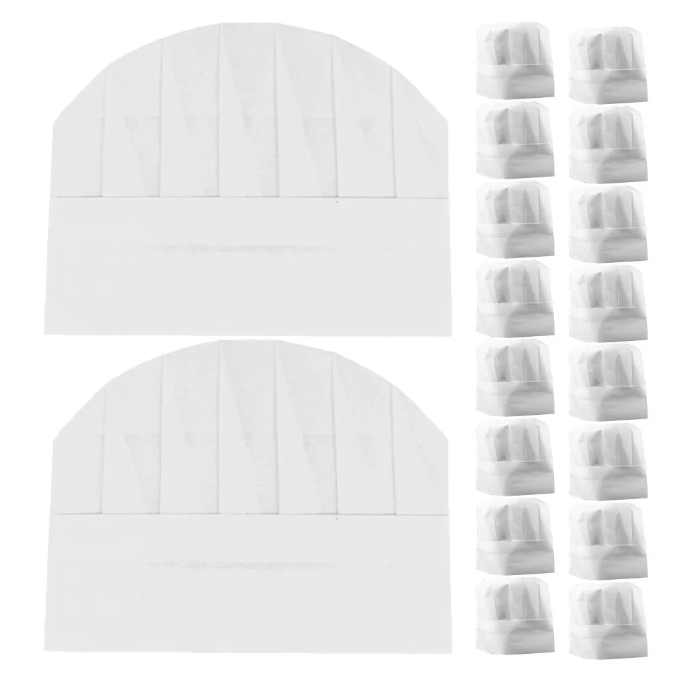 20Pcs Kids Disposable Paper Chef Hats Lightweight Cooking Baking Caps for Kitchen Parties School Baker Hat Kids Chef Set