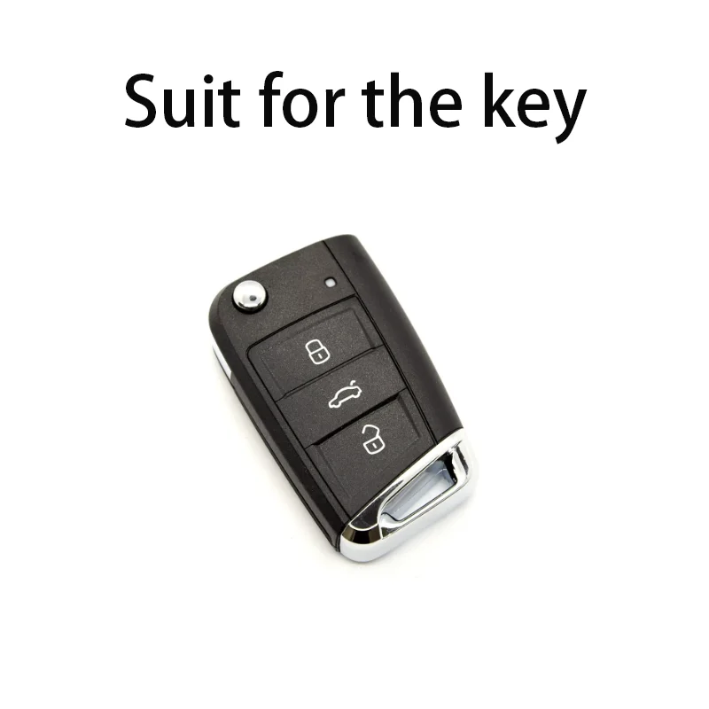 Pink Key Case for VW Golf 7 MK7 3 Buttons Flip Folding Remote Key Fob for Seat for Skoda Remote Car Key Case Cover Fob Keychain