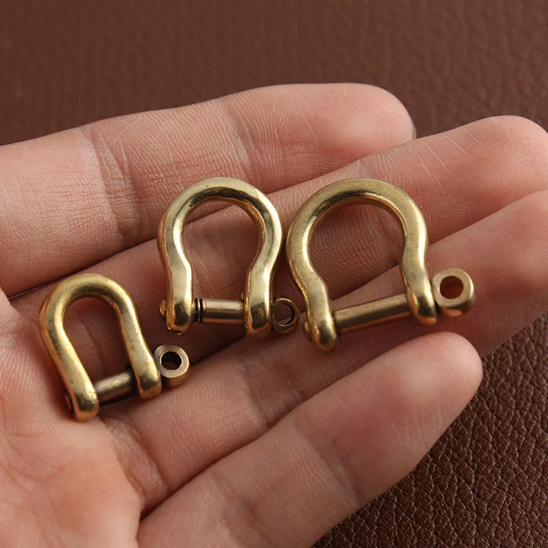 1pcs Brass Detachable Removable Open Screw D Ring Buckle Shackle Clasp Leather Craft Bag Strap Belt Handle Shoulder Webbing