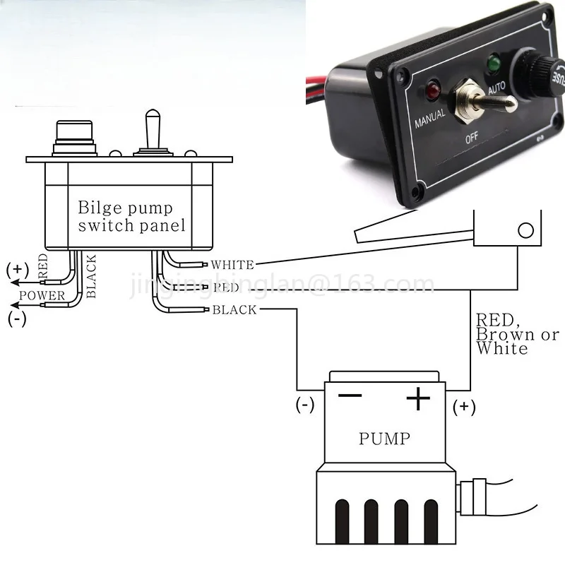 Manufacturer supplied RV yacht 1 set rocker switch panel with protection MANUAL - OFF- AUTO