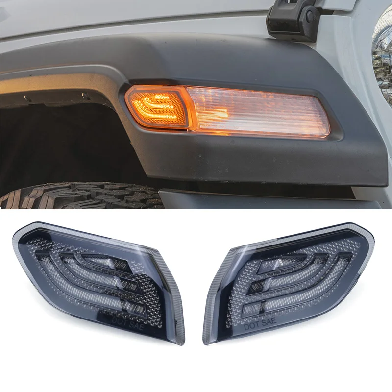 2PCS LED Dynamic Side Marker Light Turn Signal Blinker Indicator Lamp For 2018+ Jeep JL Wrangler Gladiator JT Side marker Light