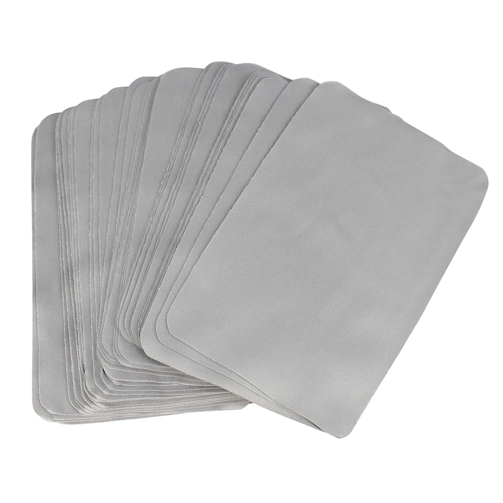 100 Stuks 175gsm 15X9Cm Grijze Bril Zonnebril Bril Bril Bril Lens Telefoon Pad Microfiber Reinigingsdoek Grijs Klein Formaat Rechthoek Veeg