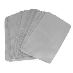 100pcs 175gsm 15x9cm Grey Glasses Sunglasses Eyeglasses Lens Phone Pad Microfiber Cleaning Cloth Gray Small Size Rectangle Wipe