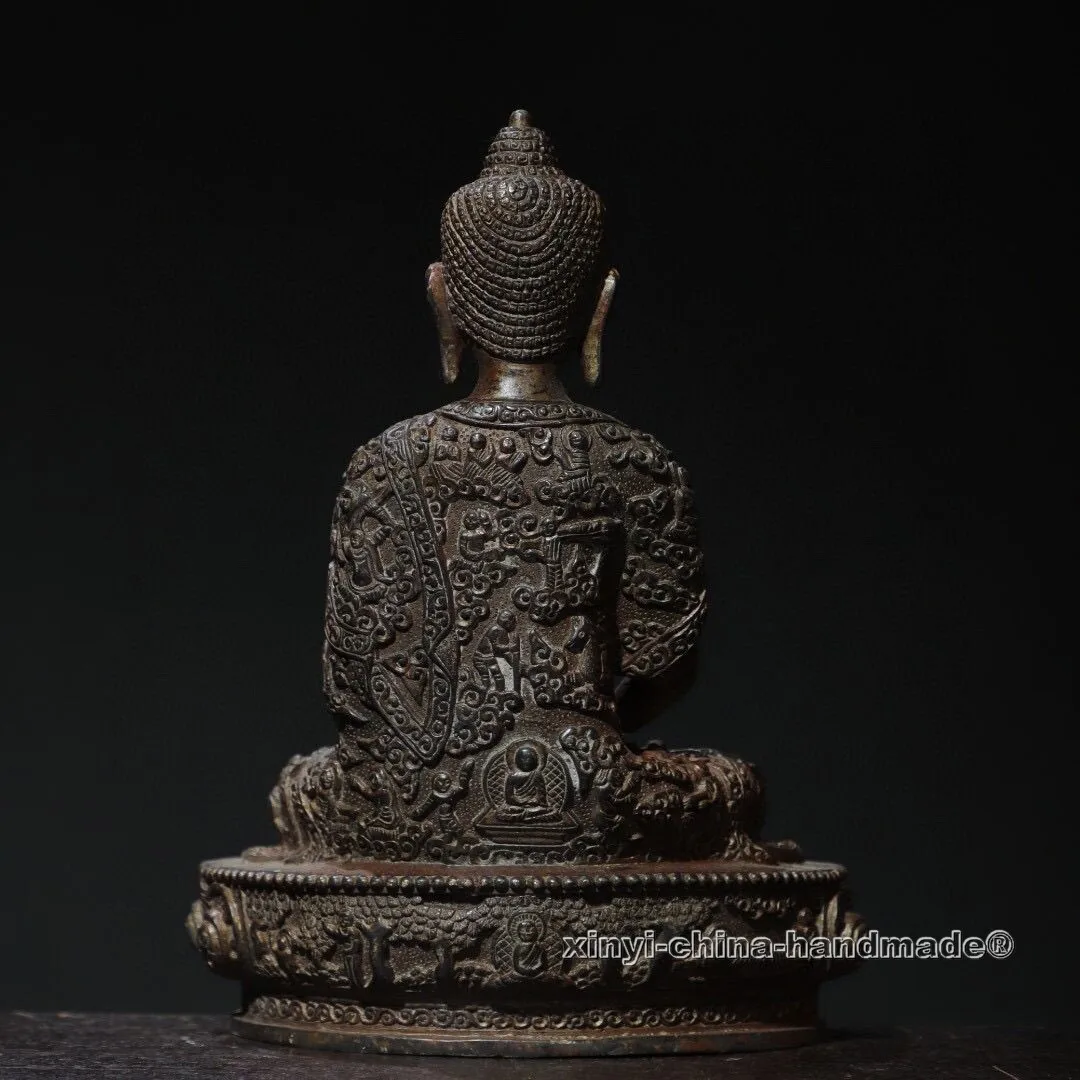 Amitabha Buddha Antique ancient bronze statue Guanyin Sakyamun Dragon blessed
