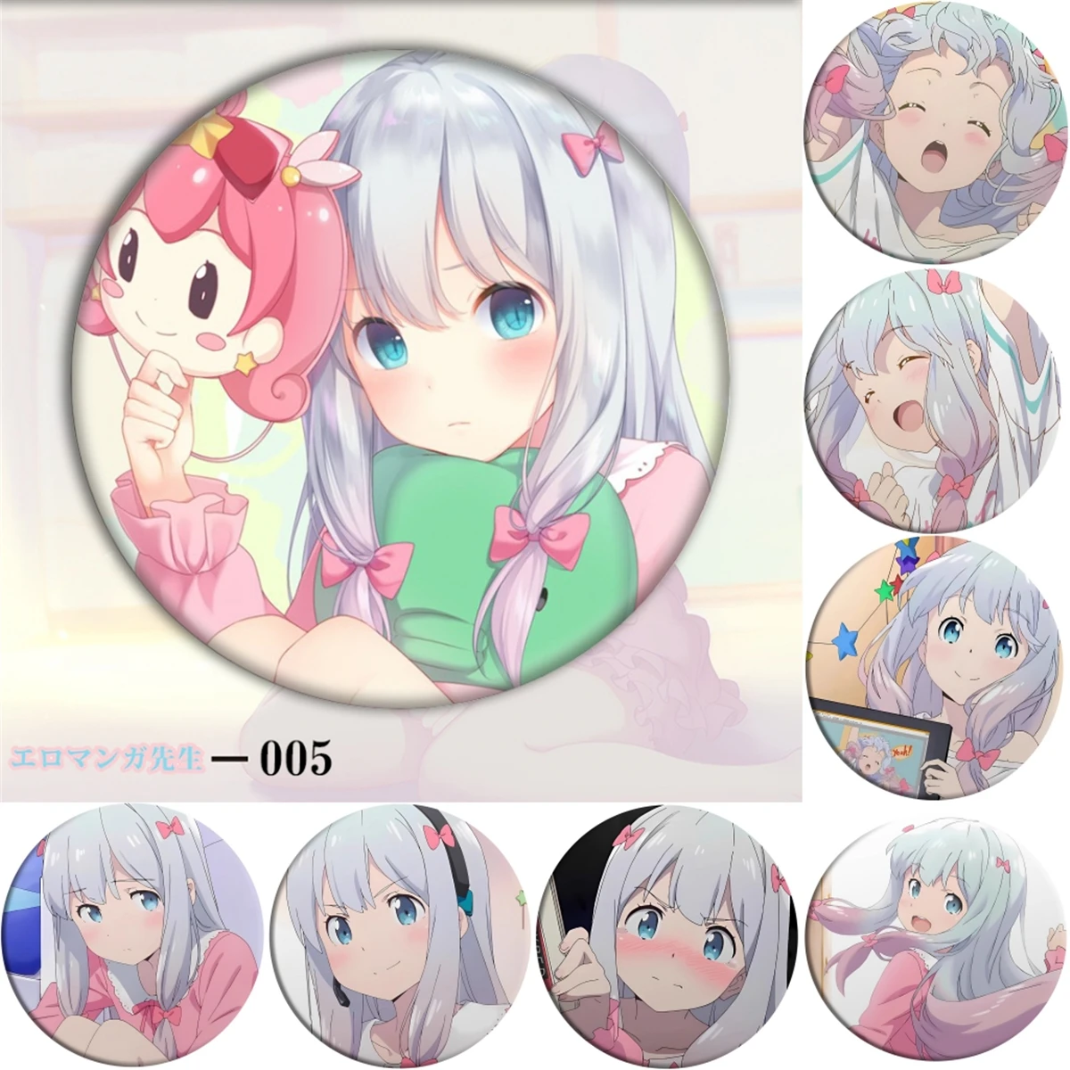 

58 мм аниме EROMANGA SENSEI Masamune Izumi Sagiri Yamada эльф Эмили Грейнджер косплей костюм значок булавка SPTE жесть брошь реквизит ﻿