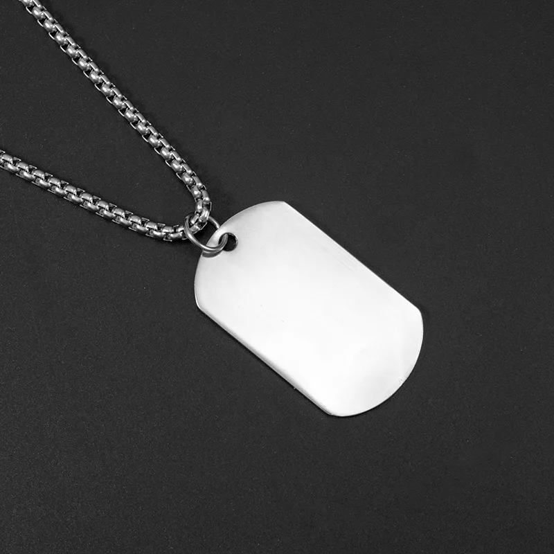 New Army Tag Badge Name Pet dog tag Pendant Men\'s Metal Color Stainless Steel Chain Necklace Charm Men Jewelry Gift chains