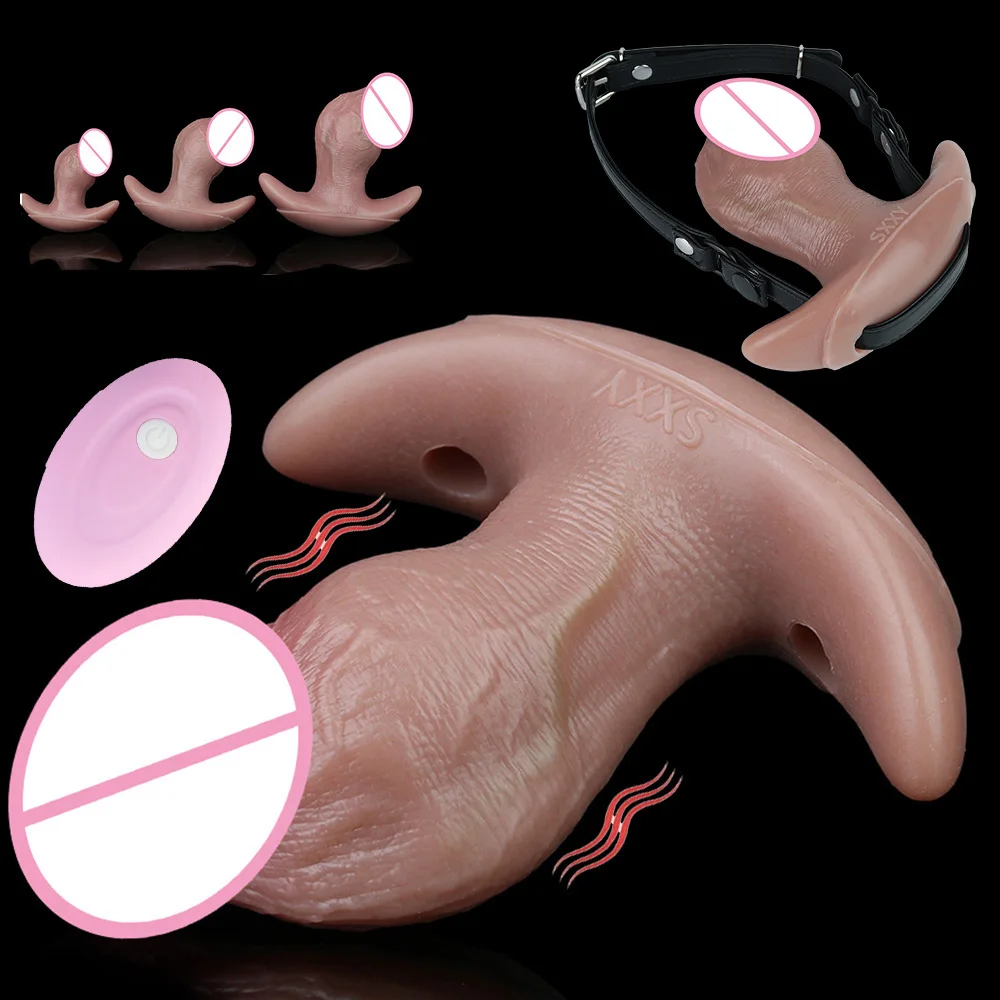 SXXY Simulated Vibrating Anal Plug Multi-speed Vibe Mouth Gag Harness Strap On Toy Adult Male Female Couple Private Sex Toy 18+ - view 5