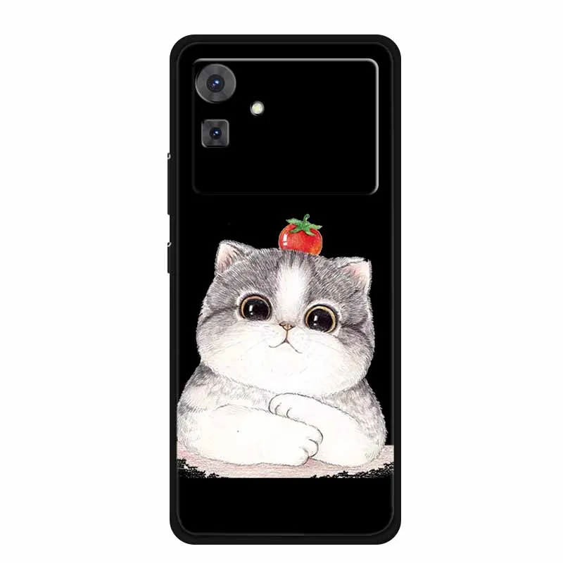 Funda For Cubot Note 21 Case Cute Cartoon Cat Black Silicone Soft Phone Case For Cubot Note 21 Back Cover Case 6.56