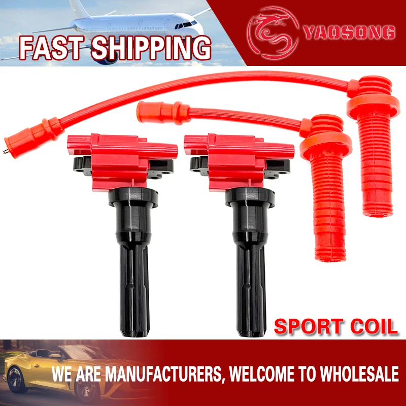 High Performance Ignition Coil For Mitsubishi Lancer Evolution EVO 4 5 6 7 8 9 JDM 2.0L 1832A010 MD363552 UF523 4G63 Spark Cable